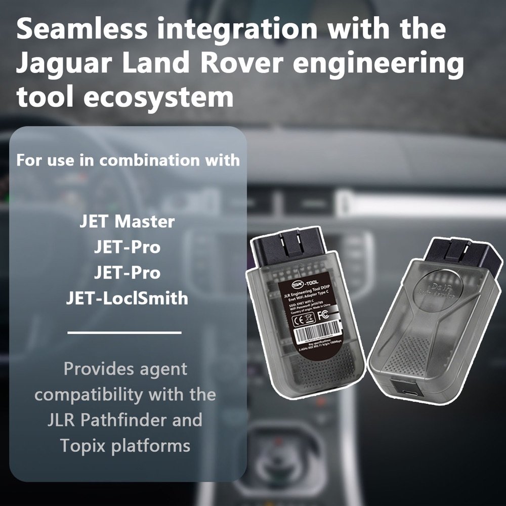 ENET WiFi Adapter Type-C integrated with JLR Pathfinder and TOPIx engineering platforms